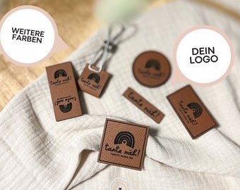 Label selbst gestalten | Logo Label | Labels zum nähen | Kunstleder-Label personalisiert | Leder Patch | Handmade Label mit eigenem Namen