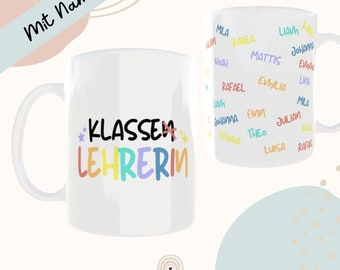 Tasse Lehrer Lehrerin | Personalisiert mit Schülernamen| Geschenk | Schule | Schulabschluss | individuelle Anpassungen möglich | Keramik