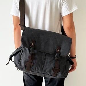 Canvas Men s Shoulder Bag Crossbody Bag Travel Bag Student Laptop Bag Messenger Bag for Men Women Laptop Bag Unisex Large Bag for Travel Etsy
