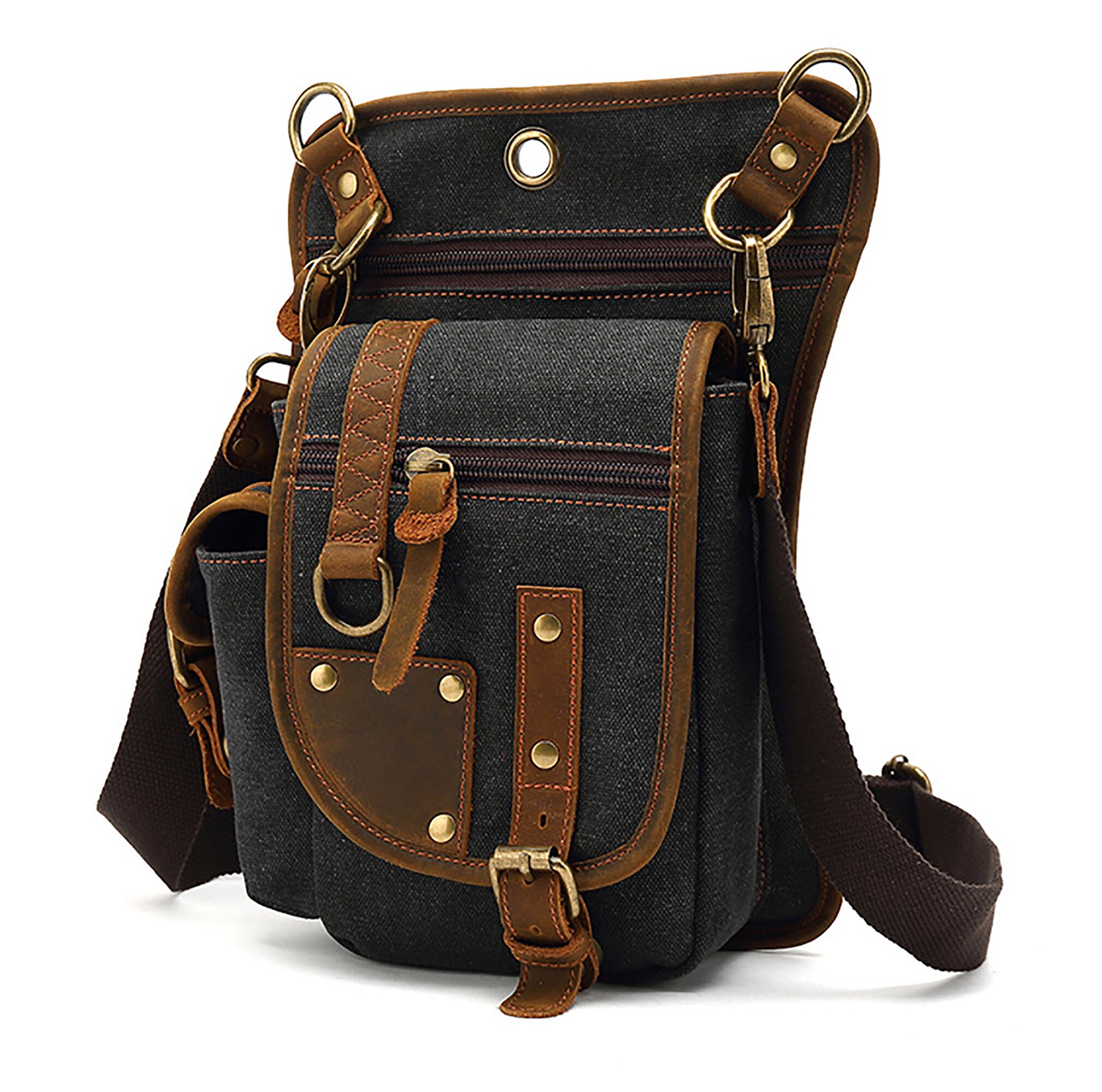 Men Vintage Crossbody Canvas Messenger Shoulder Bag School Hiking Military  Travel Satchel 