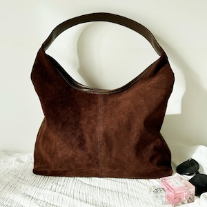 Sac fourre-tout en daim fait main pour femme