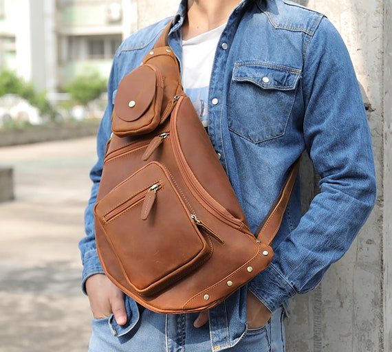 Sling Fashion Shoulder Men Travel Bag High and Leather Chest Messenger Bag  - China Cheap Small Chest Bag Men Mini Shoulder Bags and Custom Logo Men  Shoulder Bags price