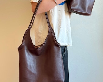 Soft Vegan Leather Women Tote Bag, Handmade Women Shoulder Bag, Slouchy Hobo Bag Handbag for Life Work, Women Purse Wallet Birthday Gift