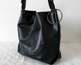 Soft Vegan Leather Tote Bag, Women Shoulder Bag Handbags