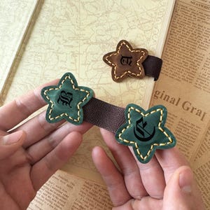 Personalized Cowhide Magnetic Bookmark Magnetic Clip hand-sewn Leather Magnetic Cable Organizer, Bridesmaid gift Reader Gift Booklover Gift