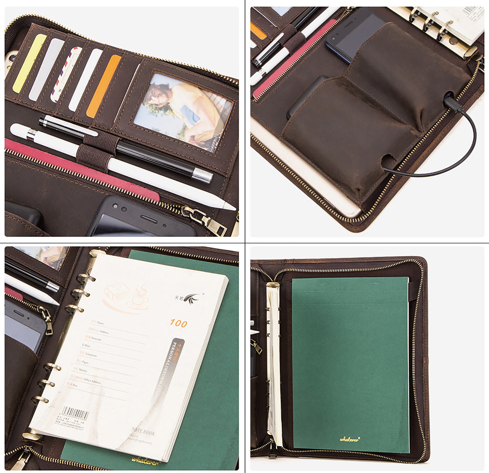 Padfolio for 10.5 Ipad Leather Portfolio 6 Ring Zipped Etsy