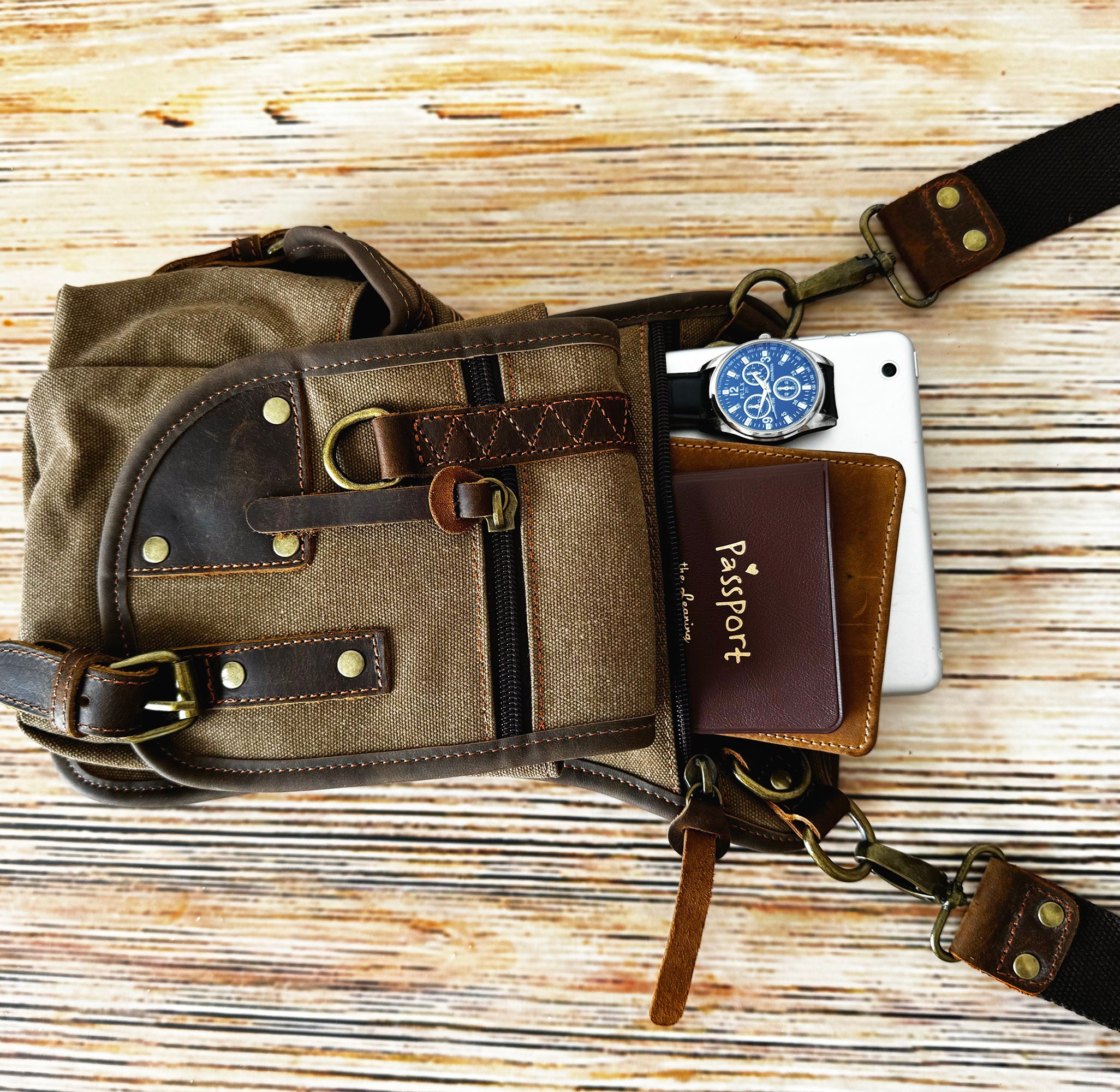 取引 キャンバスウエストバッグ アウトドアメッセンジャー タクティカル