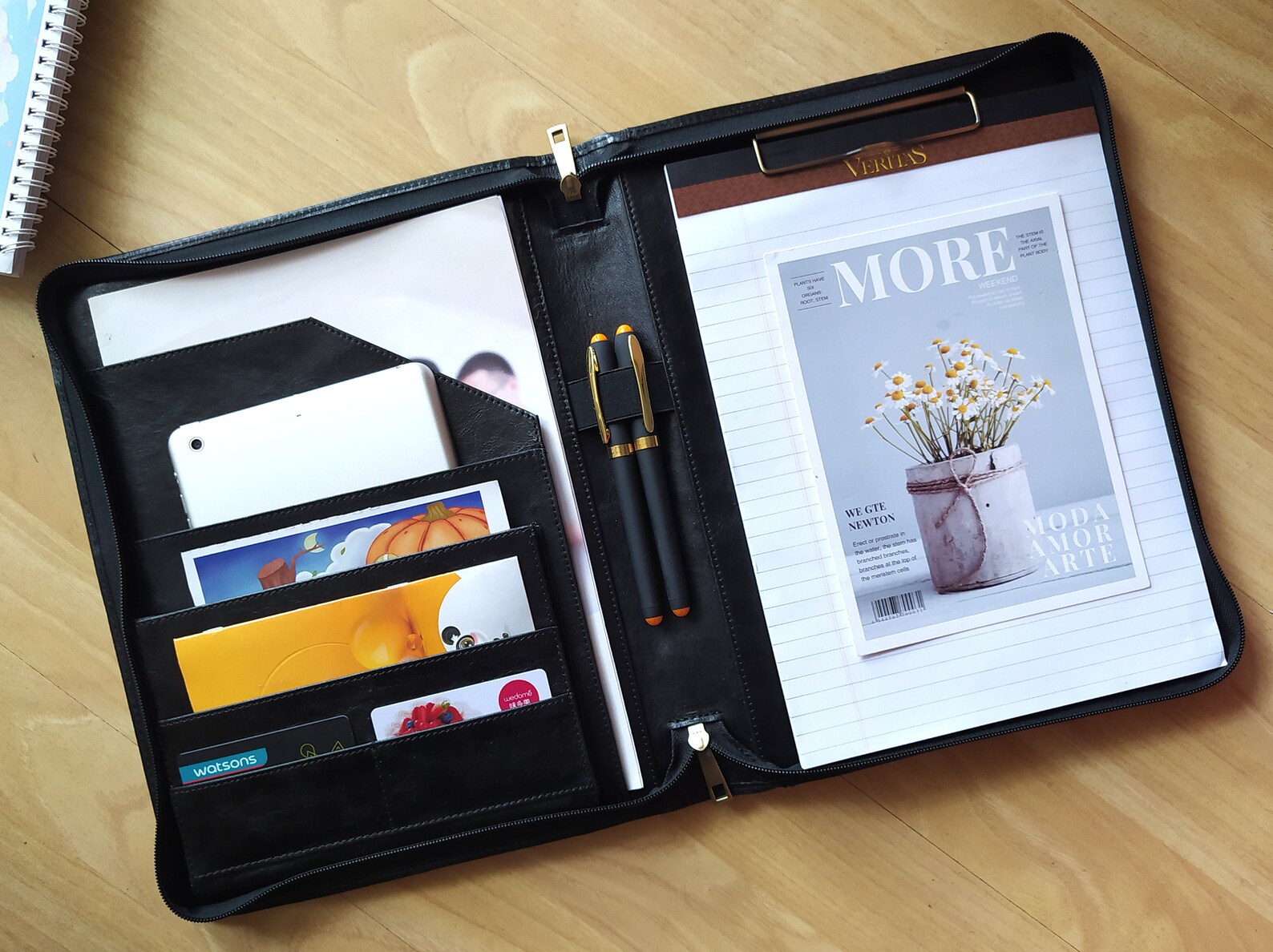 Personalized Leather Portfolio Padfolio with Clipboard Etsy