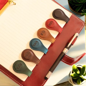Custom Handmade Leather Magnetic Bookmark, Personalized Leather Bookmark, Retro Bookmark for Men, Gift for Reader, Her Gift, Students Gift