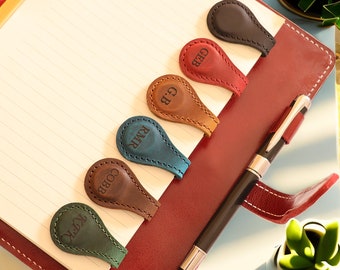 Custom Handmade Leather Magnetic Bookmark, Personalized Leather Bookmark, Retro Bookmark for Men, Gift for Reader, Her Gift, Christmas Gift