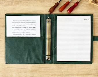 Custom Portfolio, Engraved Vegan Leather a4 Conference Folder, Music Sheet 3 Ring Binder, Business Birthday Gift