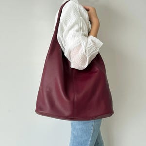 Bolso de mano de piel auténtica suave para mujer, bolso de hombro holgado para mujer, bolso de mano para viajes de trabajo, cartera para mujer, regalo de cumpleaños para ella