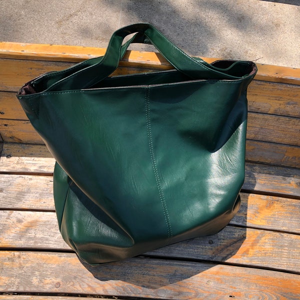 Tote grande de cuero suave para mujer, bolso bandolera para mujer, bolso bandolera de cuero vegano, bolso hobo, bolso de compras, bolso de trabajo, regalo de boda