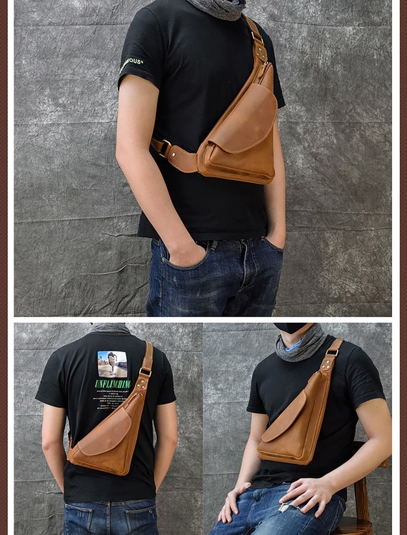 Sac de ceinture en cuir pour homme, sacoche pour téléphone portable, rétro,  peau de cheval, nouvelle collection