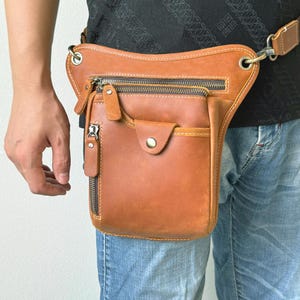 Sac de jambe rétro personnalisé, sac de cuisse, sac banane en cuir, sac de voyage pour homme, sac à main à bandoulière, sac banane en bandoulière, sac de téléphone