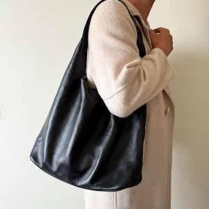 Large Capacity Leather Tote Bag, Soft Leather Women Shoulder Bag, Women Purse Wallet Slouchy Hobo Bag Handbag for Work Trip, Gift for Her