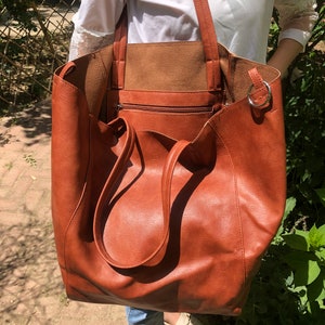 Große Größe Leder Frauen Einkaufstasche, Weiche Vegan Leder Frauen Tasche, Frauen Umhängetasche Slouchy Hobo Tasche Reisetasche Handtasche für ihre Mutter Frau