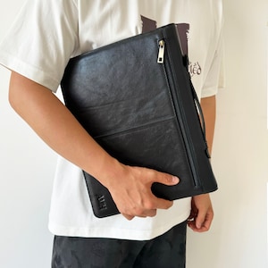 Carpetas de cuero personalizadas, portafolios con asa para bloc de notas tamaño carta, portafolios para hombre, portadocumentos A4 personalizado