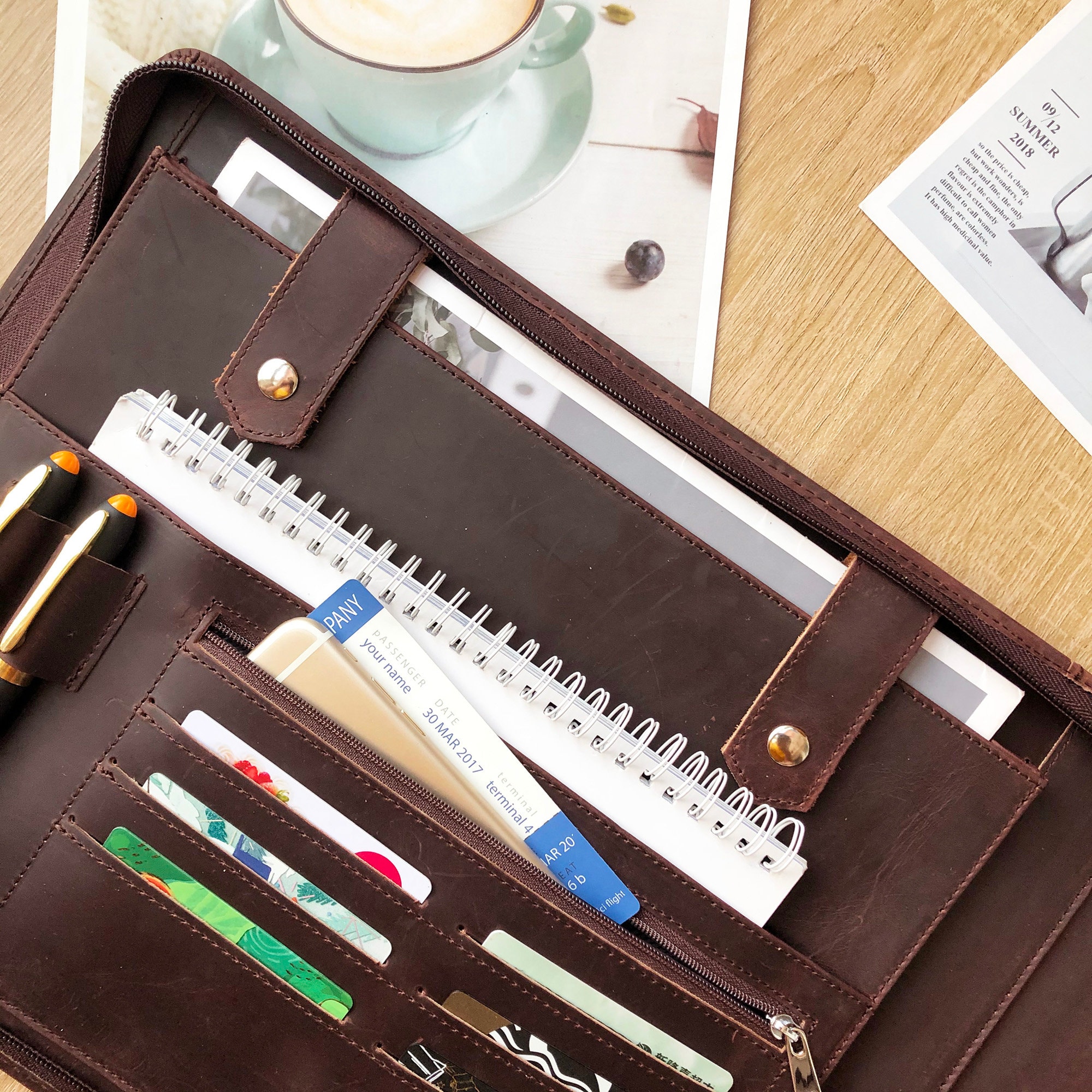 Engraved 7 Ring Check Book Binder Portfolio, 600 Checks Capacity for 9 ...