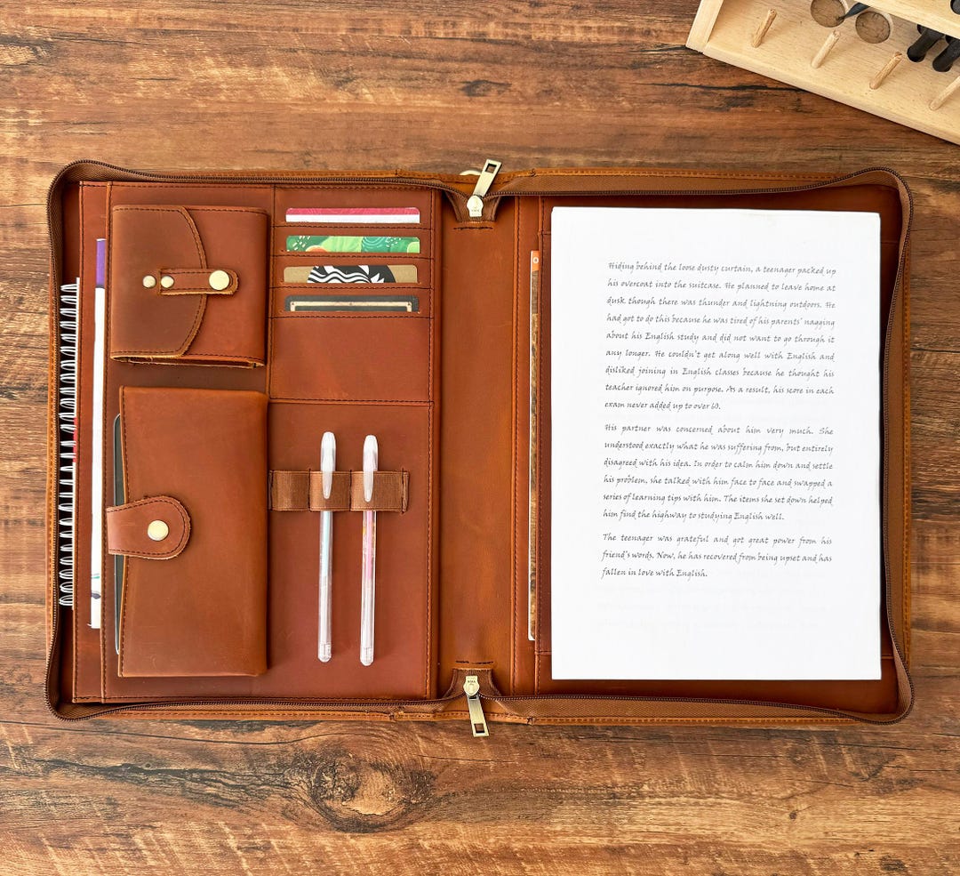 Custom Leather Portfolio, Leather Portfolio for Letter Size Notepad ...