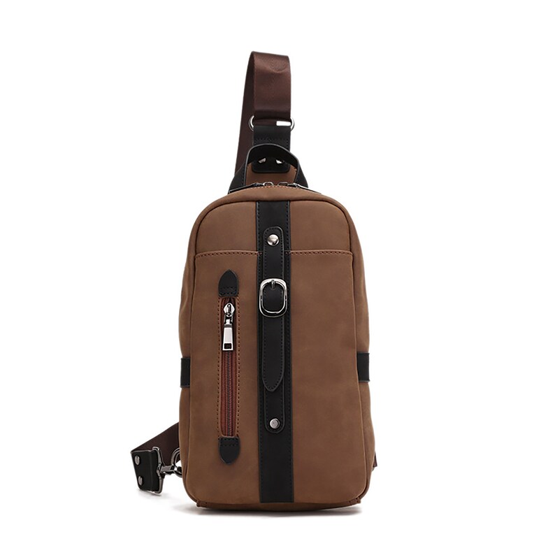 Personalized Vegan Leather Sling Bag Men's Chest Bag Etsy