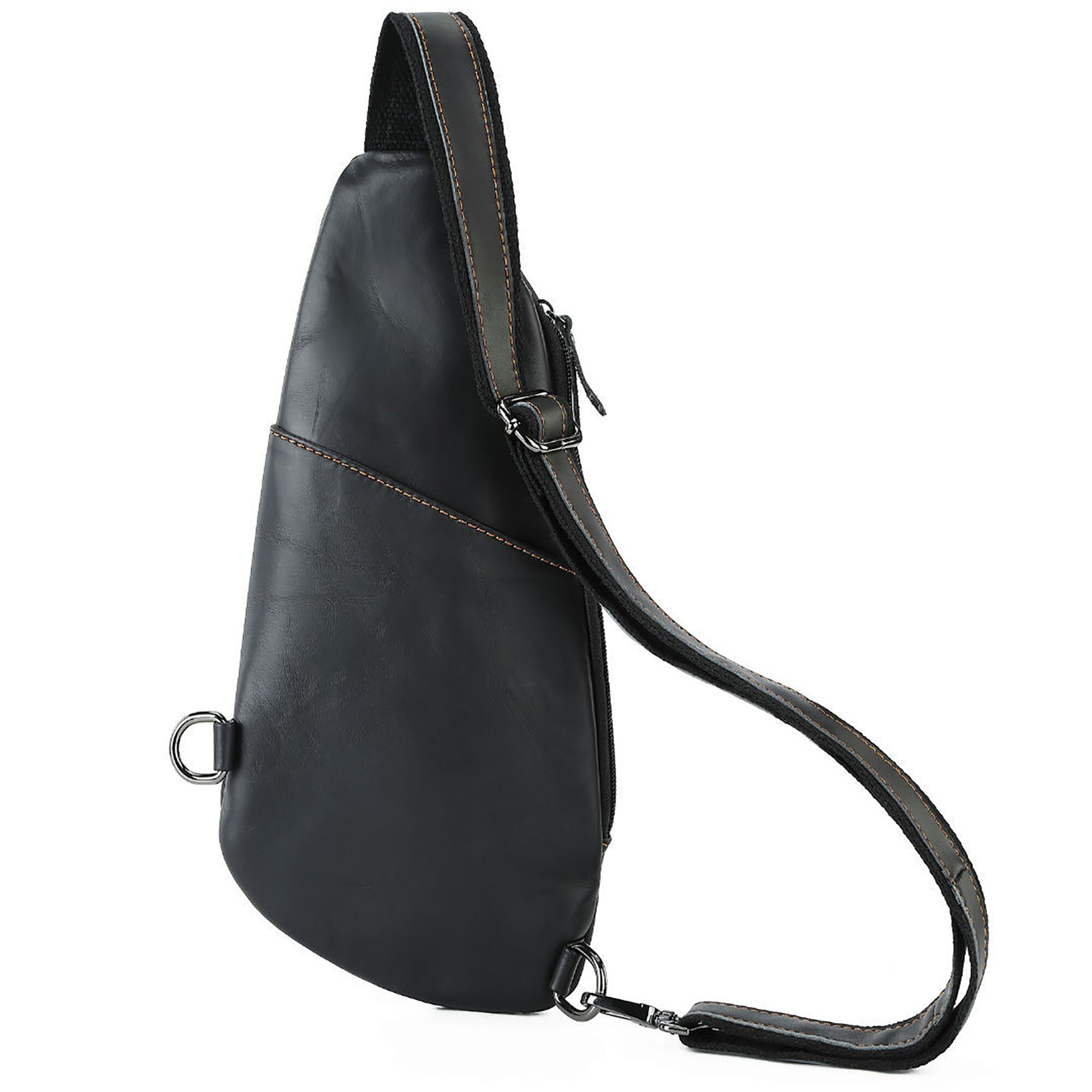 Men's Leather Sling Bag Men's Chest Bag Outdoor Etsy