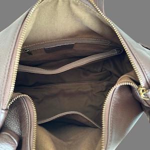 Soft Leather Hobo Bag, Slouchy Crossbody, Large Tote Shoulder Handbag, Fits 15" Laptop image 7