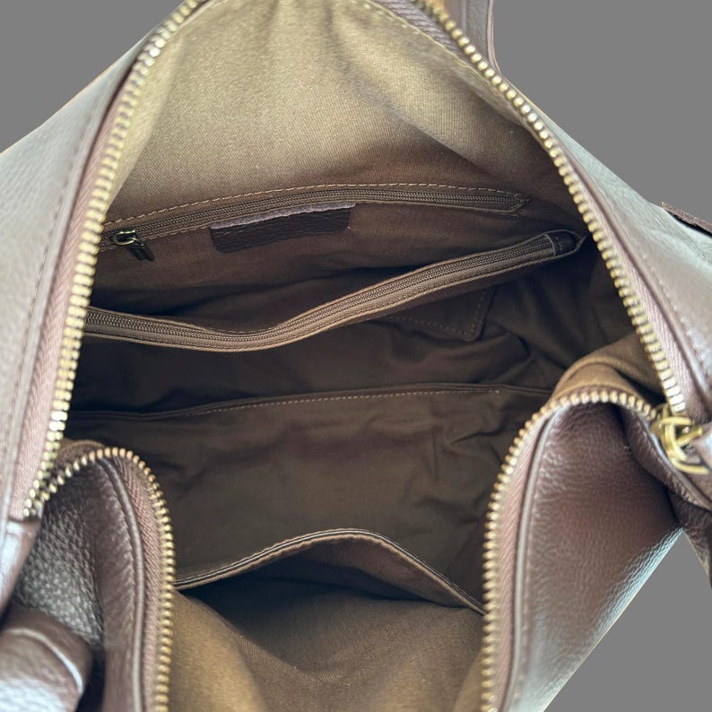 Soft Leather Hobo Bag, Slouchy Crossbody, Large Tote Shoulder Handbag, Fits 15" Laptop image 7