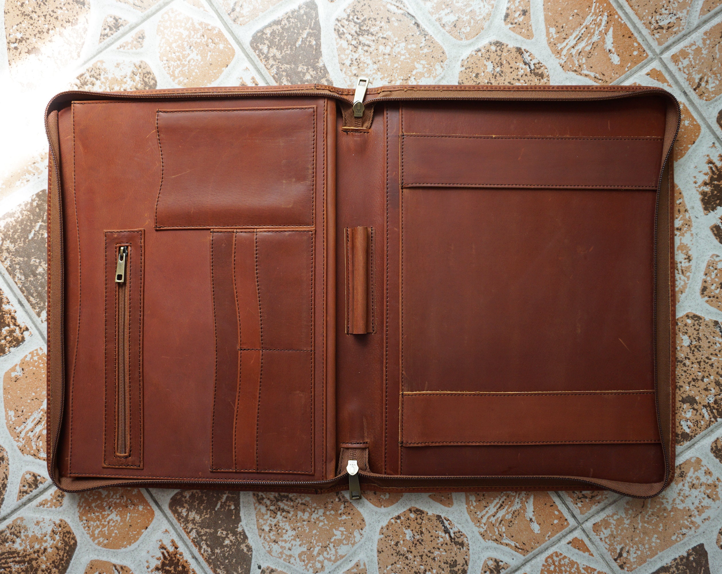 Personalized Leather Portfolio Binder Left & Right Handed Etsy