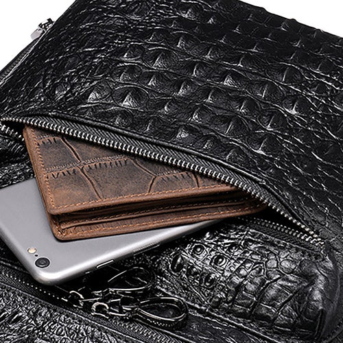 Men's Crocodile Pattern Backpack Backpack Business First Layer Leather Backpack Large Capacity shops Business Backpack Men