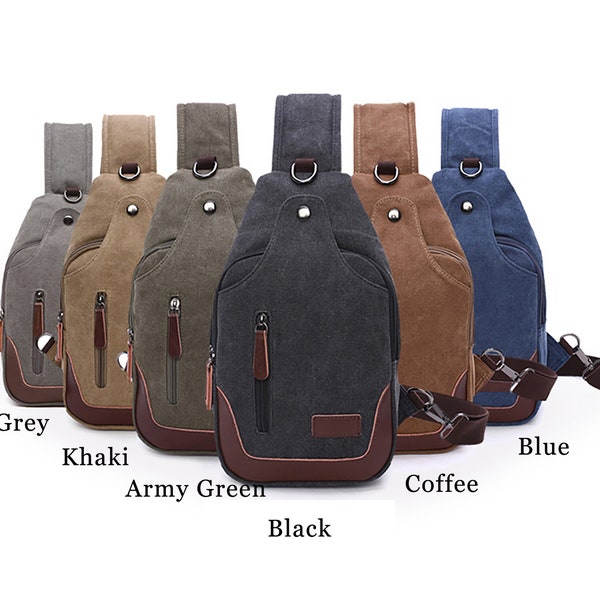 Personalisierte Segeltuch-Herren-Umhängetasche, wasserdichte Herren-Schultertaschen, Crossbody-Brusttasche, Frauen-Rucksack-Reisetasche, Unisex-Tasche für Ihn,