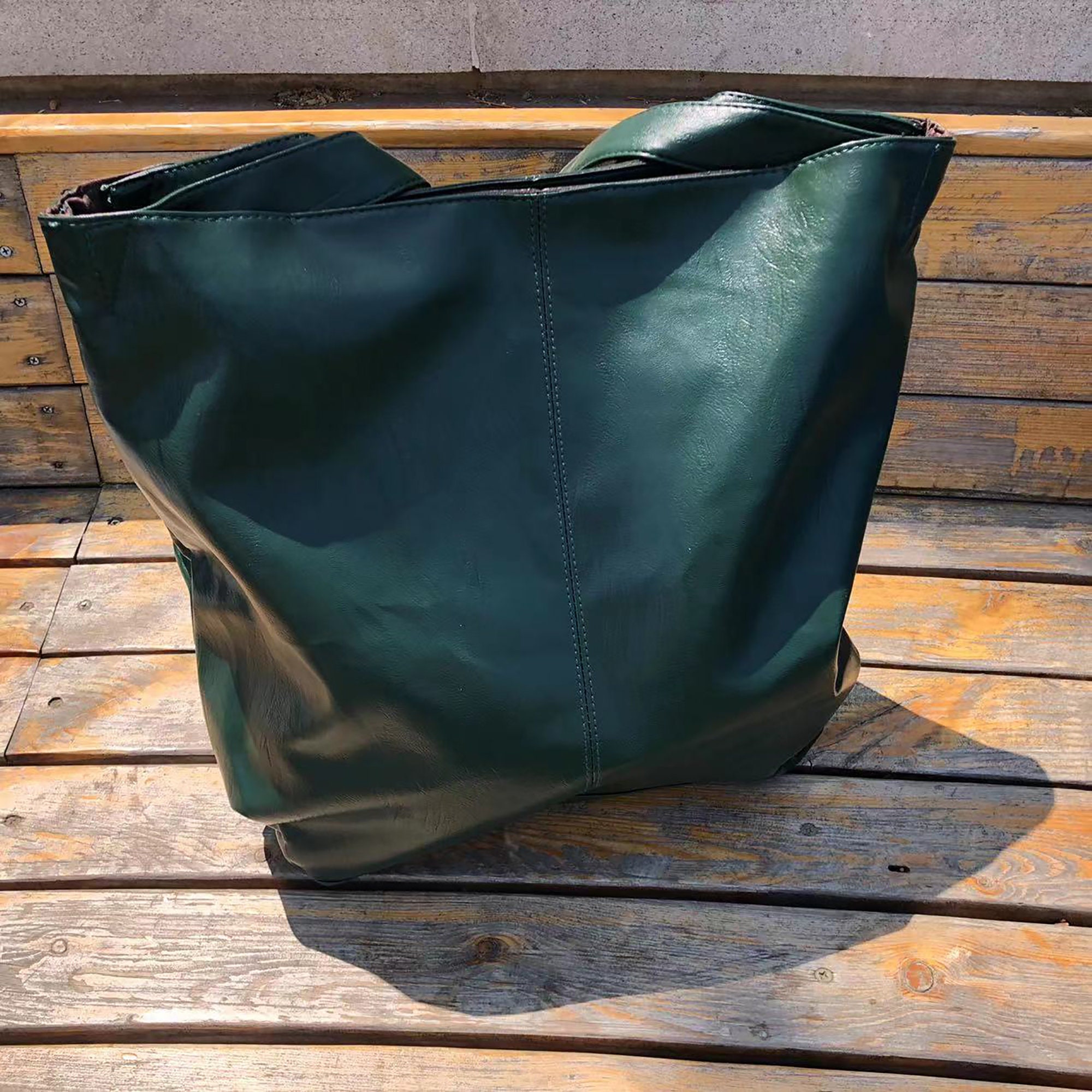 Cjc Soft Leather Tote Bag For Women - Large Capacity, Adjustable Strap, Zipper Closure, Fits 10" Laptop