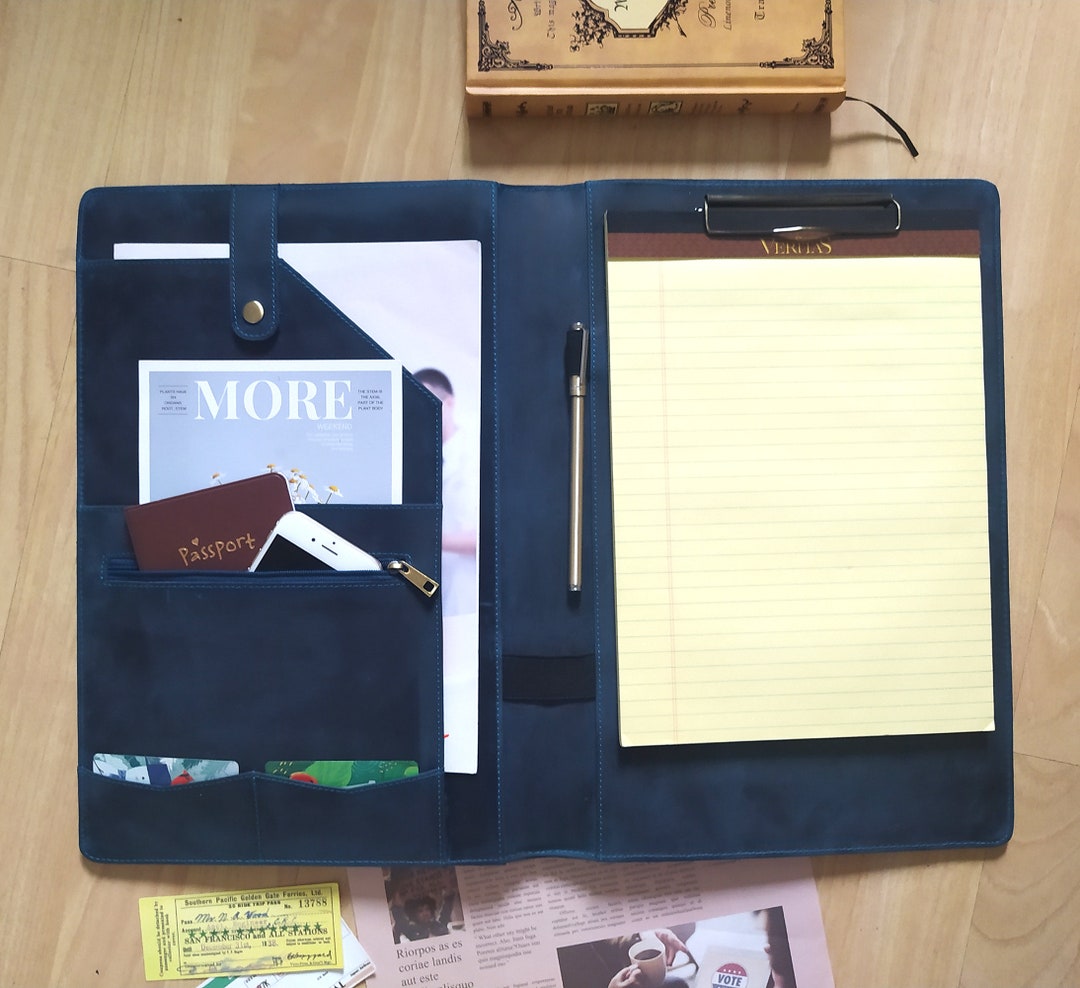 Personalized Leather Portfolio With Clipboard Legal or Letter Etsy