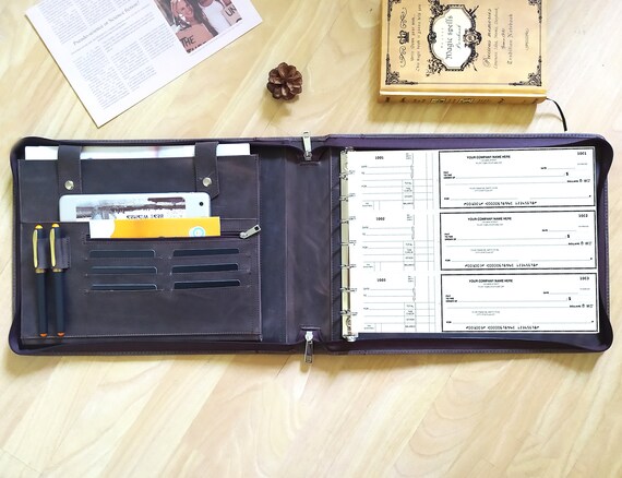 7 Ring Business Check Book Binder Check Binder 7 Ring Zippered
