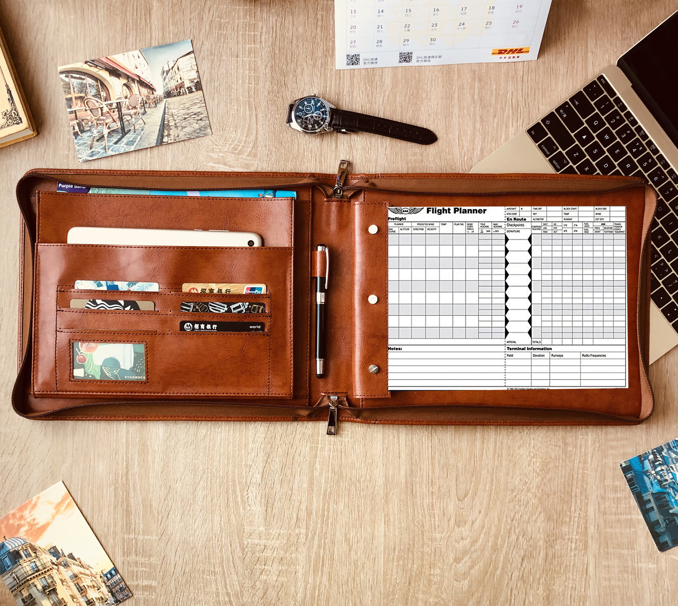 Personalized Pilots Log Book Binder, Vegan Leather Log Binder Gift for Pilots, Pilot Journal for Letter Size Paper, Pilot Logbook Portfolio