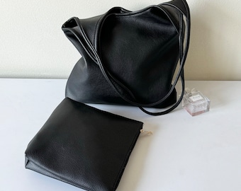 Soft Vegan Leather Tote Bag for Women, Women Shoulder Bag, Slouchy Hobo Bag Handbag for Life Work Shopping, Women Purse Wallet Gift for Her