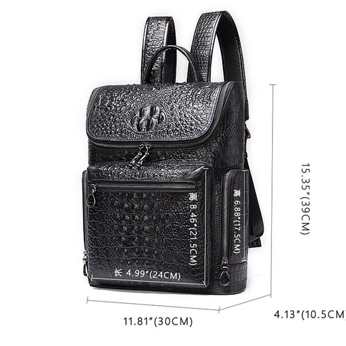 Men's Crocodile Pattern Backpack Backpack Business First Layer Leather Backpack Large Capacity shops Business Backpack Men