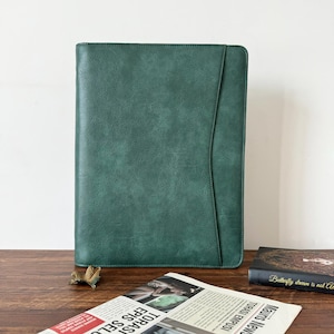 Portfolio personnalisé en cuir végétalien pour homme, portfolio A4, portfolio pour bloc-notes format lettre, calepin pour homme, cadeau de mariage professionnel
