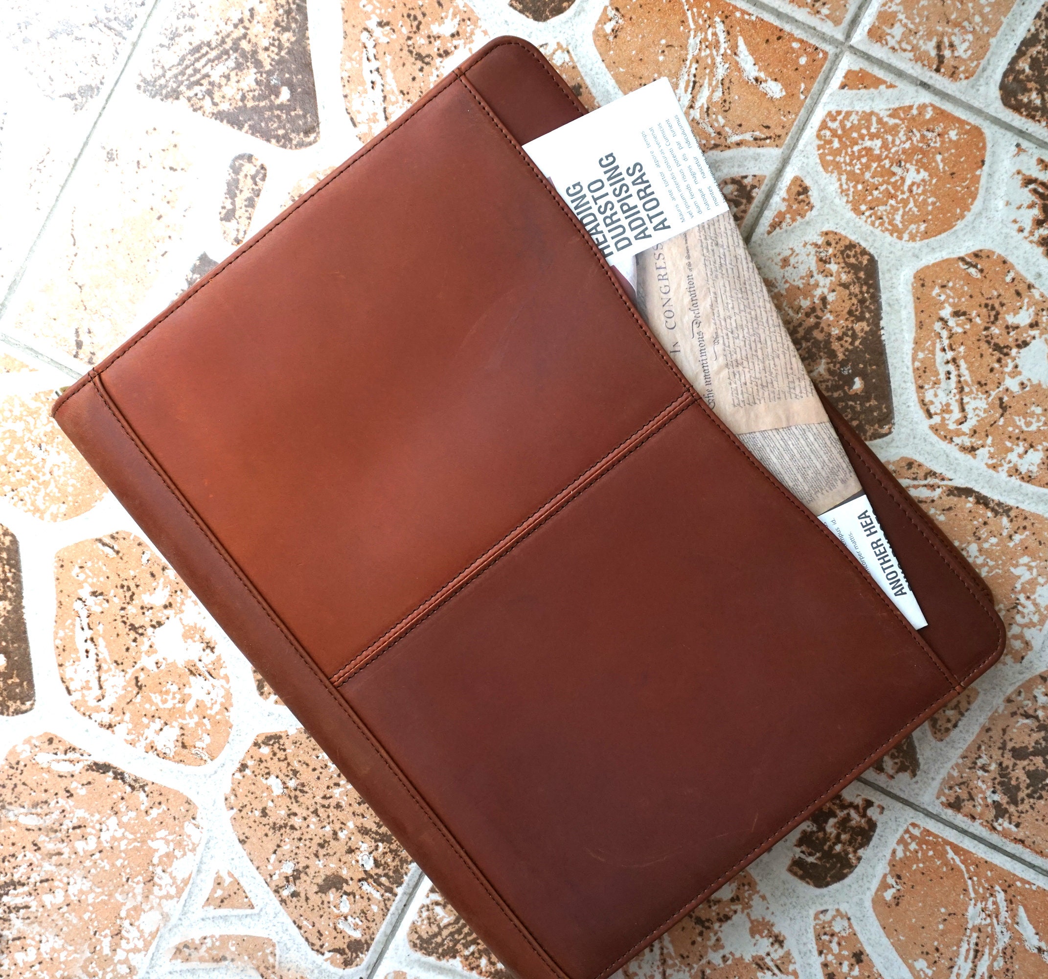 Personalized Leather Portfolio Binder Padfolio for Men Etsy