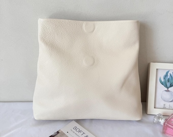 Leather Rolled Top Clutch: Evening Bag Banquet Wedding Clutches Purse Handbag