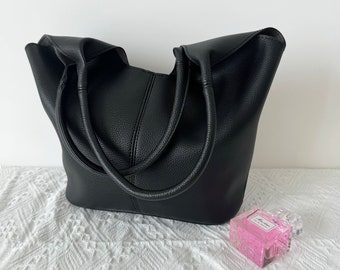 Soft Vegan Leather Tote Bag for Women,  Women Shoulder Bag, Slouchy Hobo Bag Handbag for Life Work Shopper, Women Purse Wallet Gift for Her