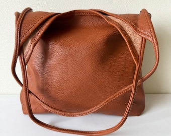 Bolso tote de piel vegana suave para mujer, bolso de hombro, bolso holgado para el día a día, cartera, regalo de cumpleaños.