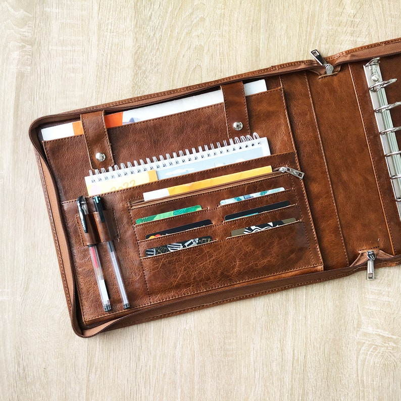 Custom 7 Ring Check Binder Portfolio leather Binder With Etsy