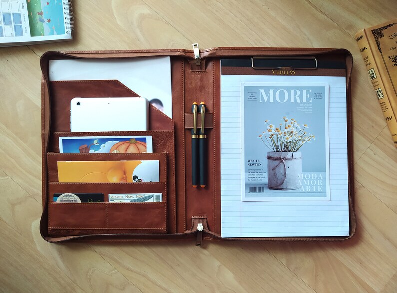 Personalized Leather Portfolio Clipboard Padfolio A4 Letter Etsy