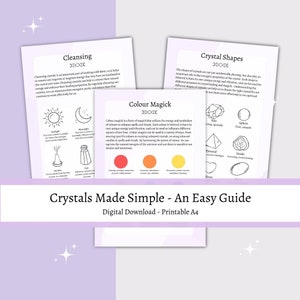 Crystals Made Simple, Crystal Meaning Guide, Printable Cheat Sheet, Crystal Guide Booklet, Basic Crystal Properties, Crystal PDF Download