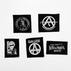 Japanse punk katoenen punkpatches om op te naaien (set van 5)