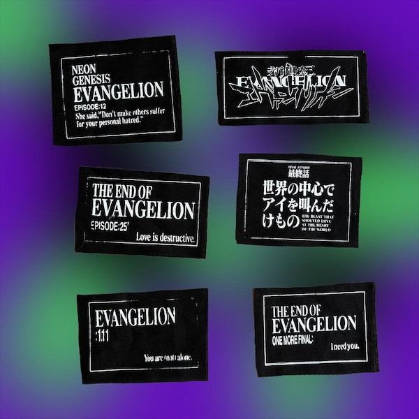 Toppe con testo di episodi anime da cucire