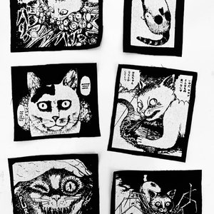 Horror Manga Cat Patches (Set of 6)