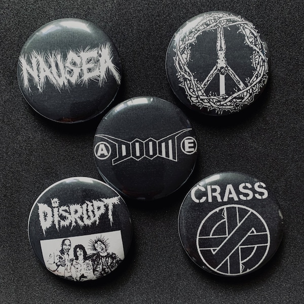 Crust Punk Bands Pin buttons