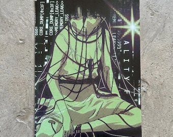 Cult Anime Poster Print Lain Glitch Sizes A4 & A3